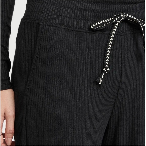 Faherty Black Legend Ribbed Roscoe Wide Leg Pants XXL - Picture 5 of 12